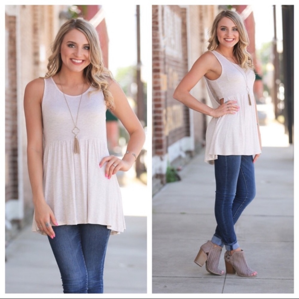 Infinity Raine Tunic Tank Top Tan Size Small NWOT